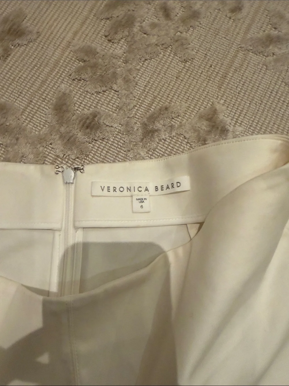 Veronica Beard White Patch-Pocket Mini Skirt